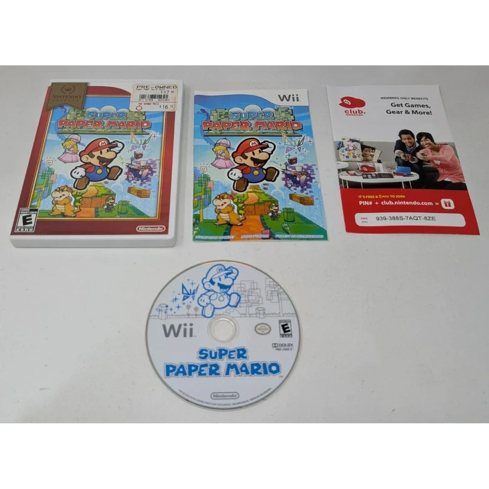 Super Paper Mario Nintendo Selects Edition Nintendo Wii‎ Game Complete CIB